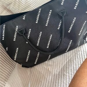 Babenciaga Black Logo Tote Bag